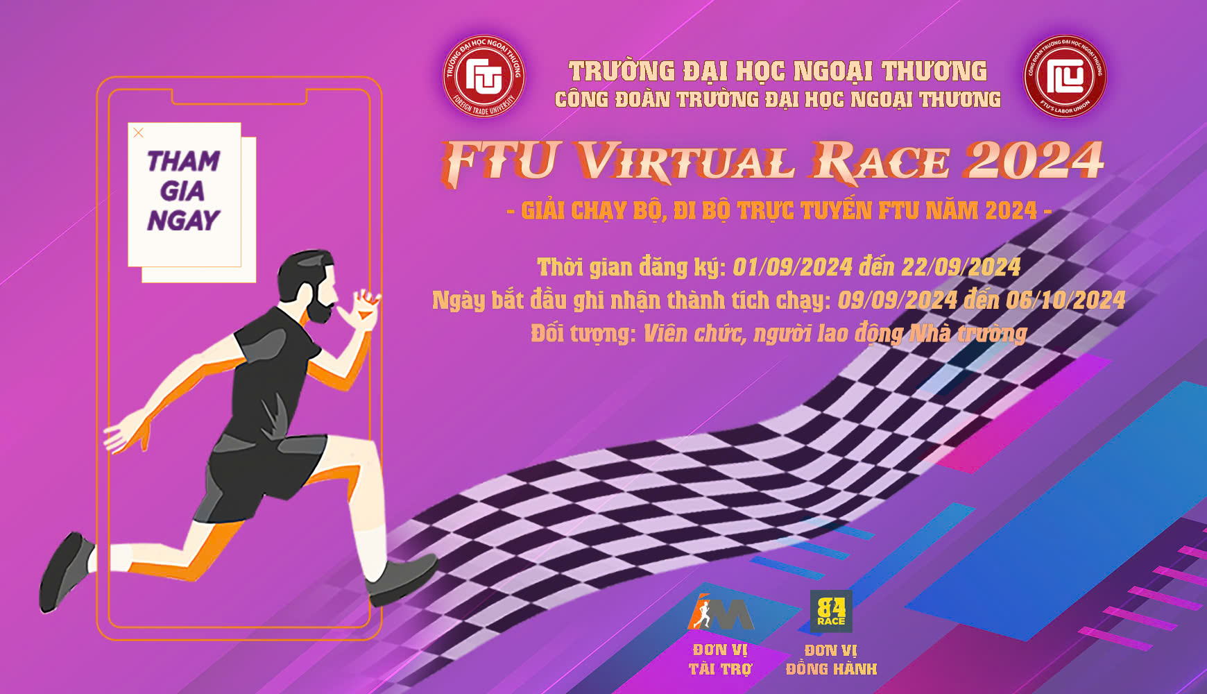 FTU Virtual Race 2024- Giải chạy bộ, đi bộ trực tuyến FTU năm 2024