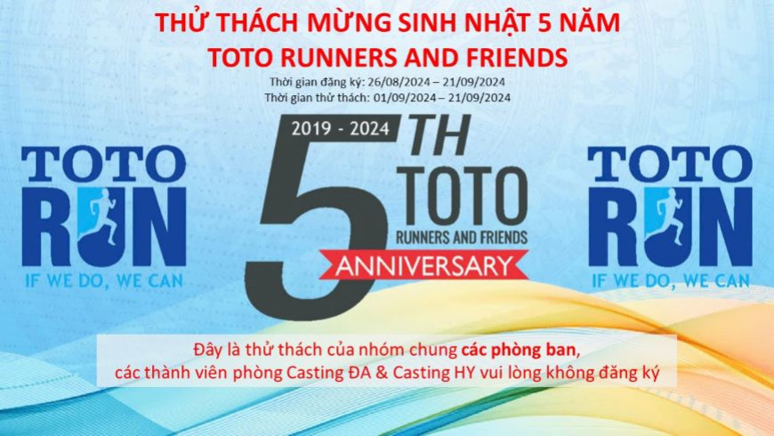TOTO Runners And Friends – Happy 5th Birthday
