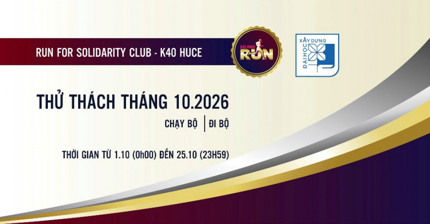 K40 HUCE RUN FOR SOLIDARITY-Challenge Tháng 10- 2026