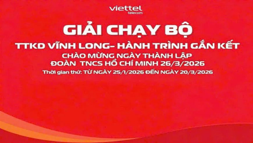 Giải chạy bộ Chi đoàn TTKD Vĩnh Long chào mừng 26 Tháng 3 năm 2026
