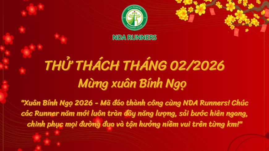 NDAR - Thử thách chạy bộ tháng 2-2026 - Chào xuân Bính Ngọ