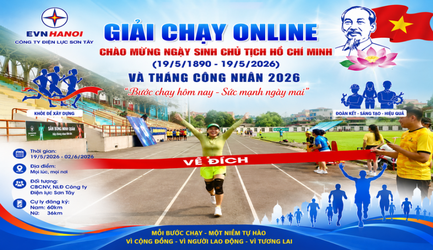 Giải chạy bộ, đi bộ Công ty Điện lực Sơn Tây 2026 - Sơn Tây 1