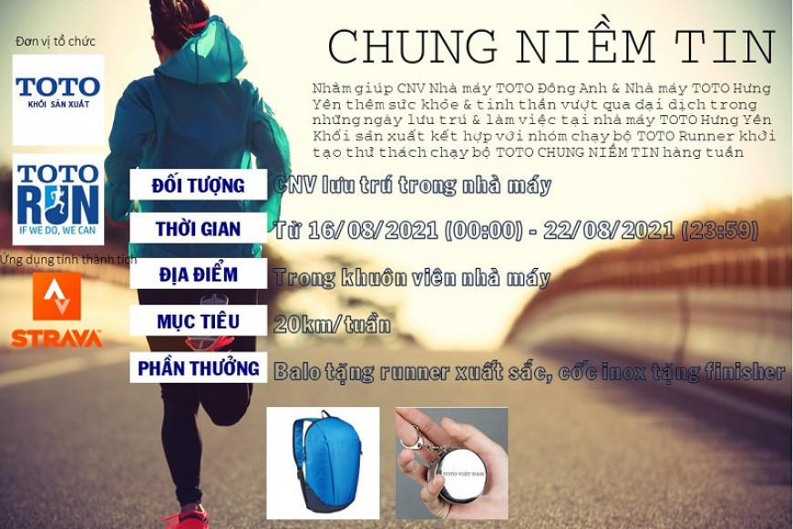 TOTO CHUNG NIỀM TIN - Thử thách chạy bộ hàng tuần