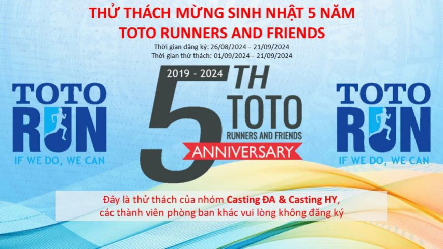 TOTO Runners And Friends - Happy 5th Birthday