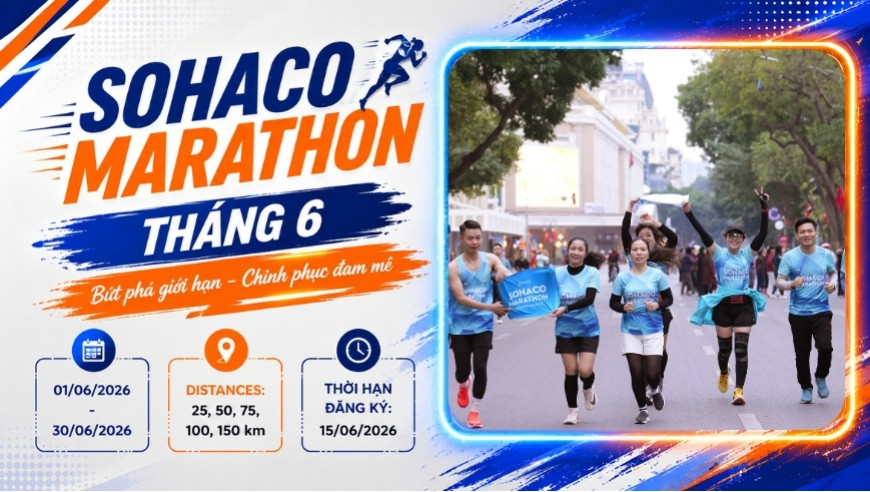 Sohaco Marathon 2026 -- THÁNG 6 - CHẠY KHÔ MÁU