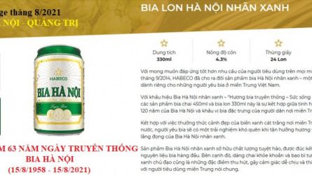 Thử thách tháng 8-2021 - BIA HÀ NỘI QUẢNG TRỊ KỶ NIỆM 63 NĂM NGÀY TRUYỀN THỐNG BIA HÀ NỘI